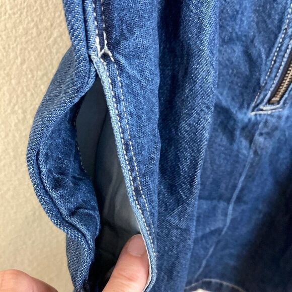 Madewell Pleated Waist Half Zip Denim‎ Dress in Pixie Wash Size 0 (Q6) - Picture 8 of 12